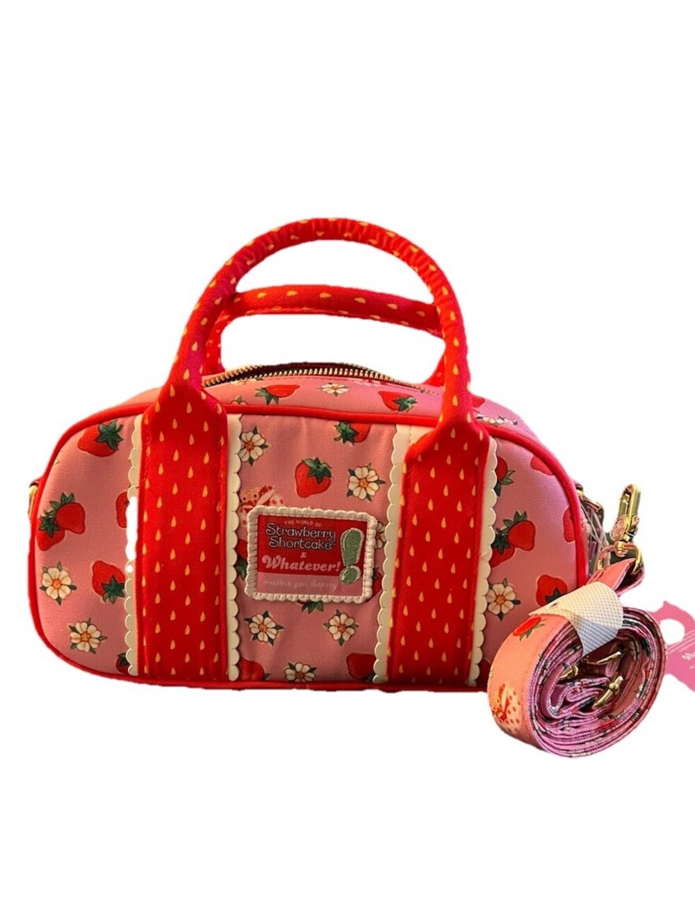 Strawberry Shortcake Mini Duffel Crossbody Bag with Charms New